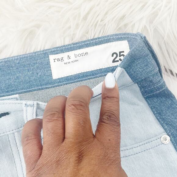 🆕 Rag & Bone Women's Two Tone Double Blue Cutoff‎ Denim Jean Shorts Size 25 - Picture 3 of 5